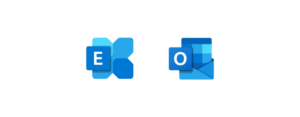 Logo Microsoft Exchange Online et Outlook, les solutions de messagerie professionnelle et de gestion des calendriers intégrées à Microsoft 365 Business Premium.